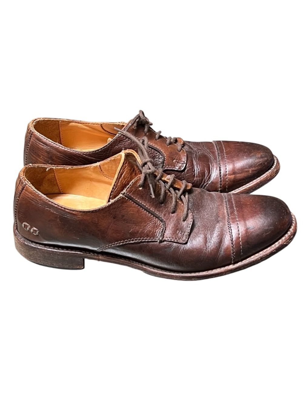 Bed|Stu cobbler series brown organic vegetable tanned leather derby shoes